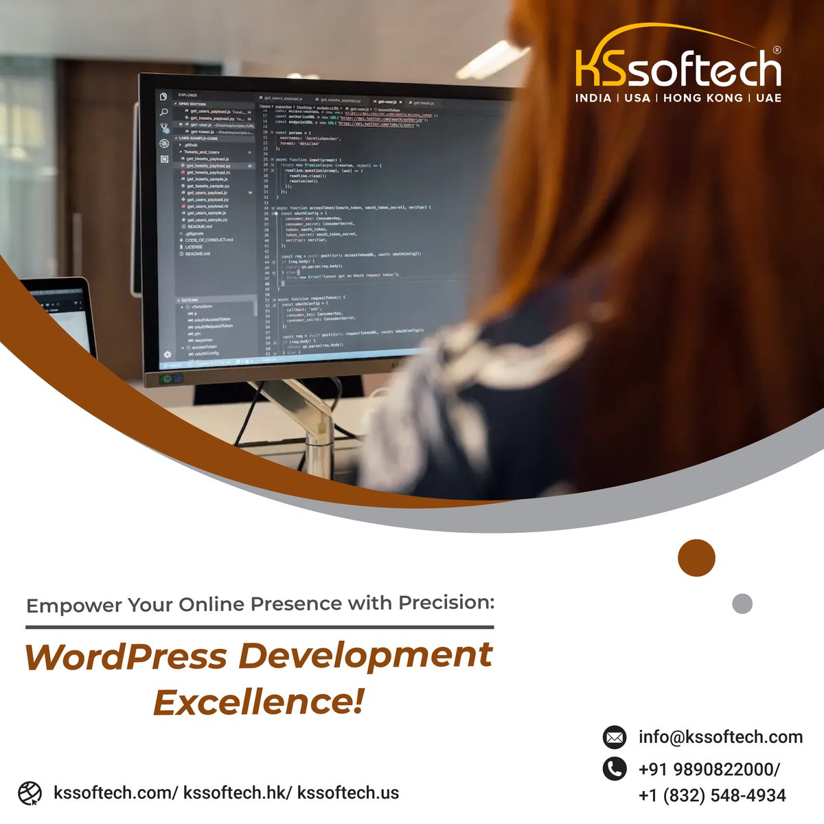 Elevate your online presence with us at KS Softech!
We specialize in crafting bespoke WordPress solutions tailored to your needs. Experience precision in design, seamless functionality, expert guidance, and future-proof solutions.
bit.ly/472VAzc
#wordpressdevelopment