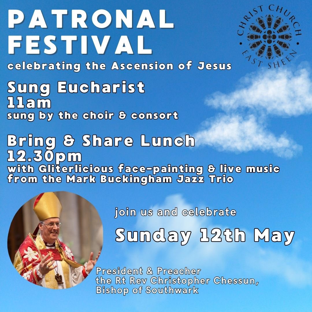 Amid all the lighting works - this Sunday Christ Church is excited to celebrate our patronal festival welcoming @BishopSouthwark presiding & preaching. #Ascension #Patronal #Eucharist #Church #SouthwarkDiocese #MarkBuckinghamJazz #Glitterlicious #facepainting 🎺 ⛅️