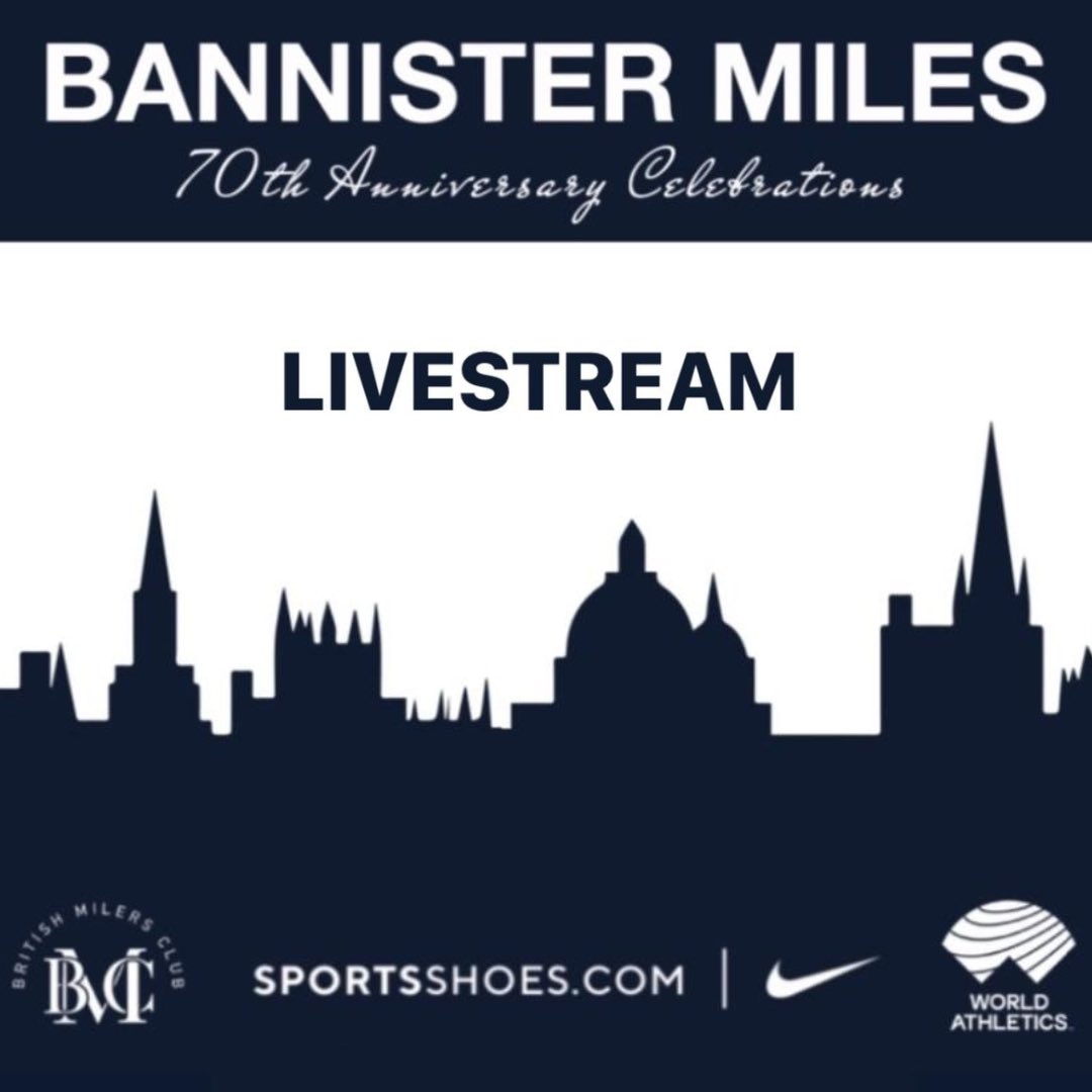 Watch the Bannister Miles live stream on SportsShoes.com YouTube channel from 1:30pm today 🏃🏃‍♀️💨

📲 bit.ly/Bannister-miles