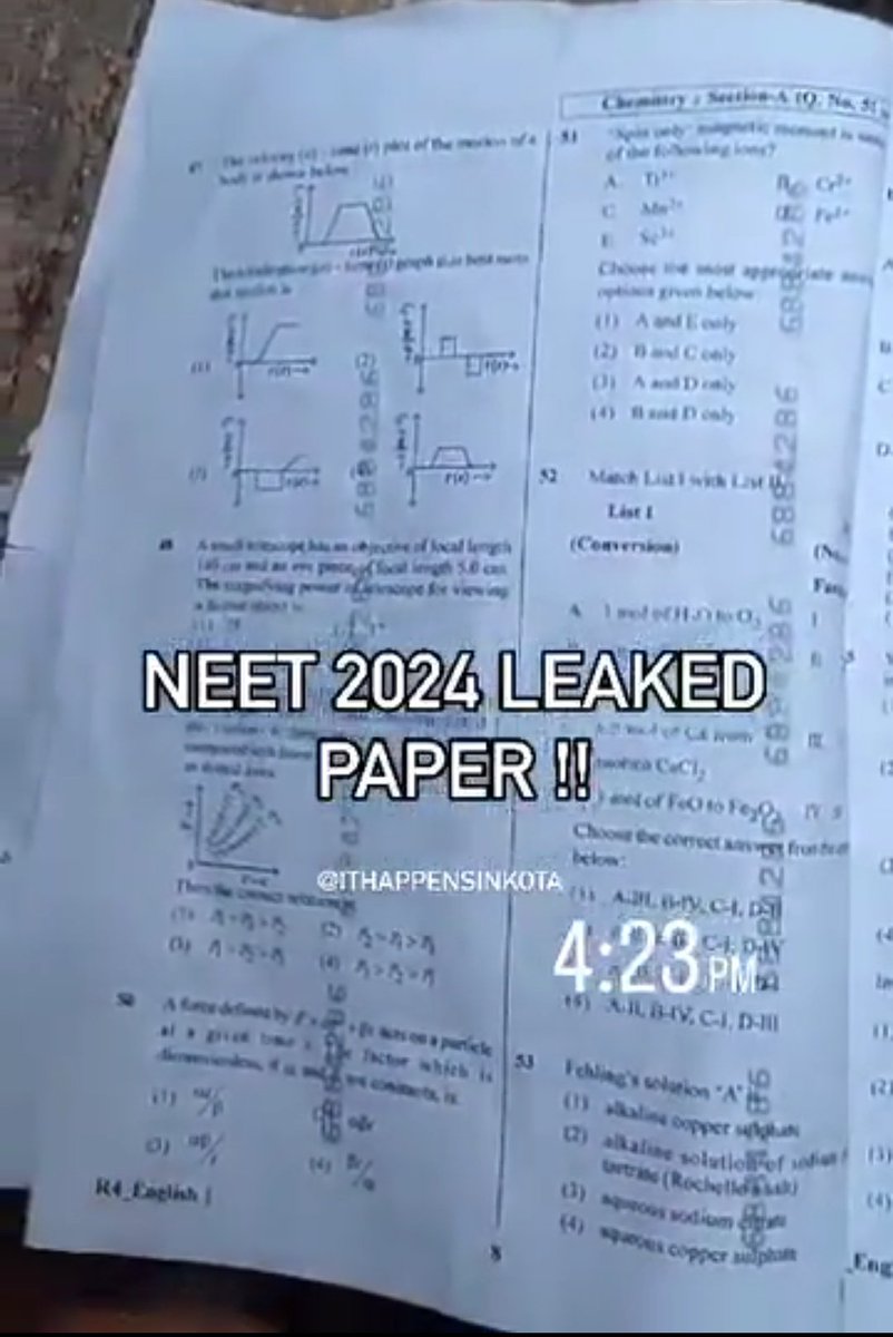 #NEET PAPER LEAK ?
There are allegations of Paper leak 
Kindly confirm !! @NTA_Exams

🛑Students claimed this to be NEET 2024 exam paper, if this is true then its really unfair and devastating for hard working students

📌got this paper around 4:15 pm. 

#NEET_PAPER_LEAK ?…