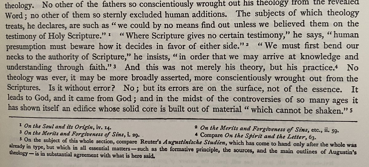 At the end of his essay on Augustine’s theology of grace and the Pelagian controversy, BB Warfield has this sub-paragraph on the saint’s biblical grounding.
