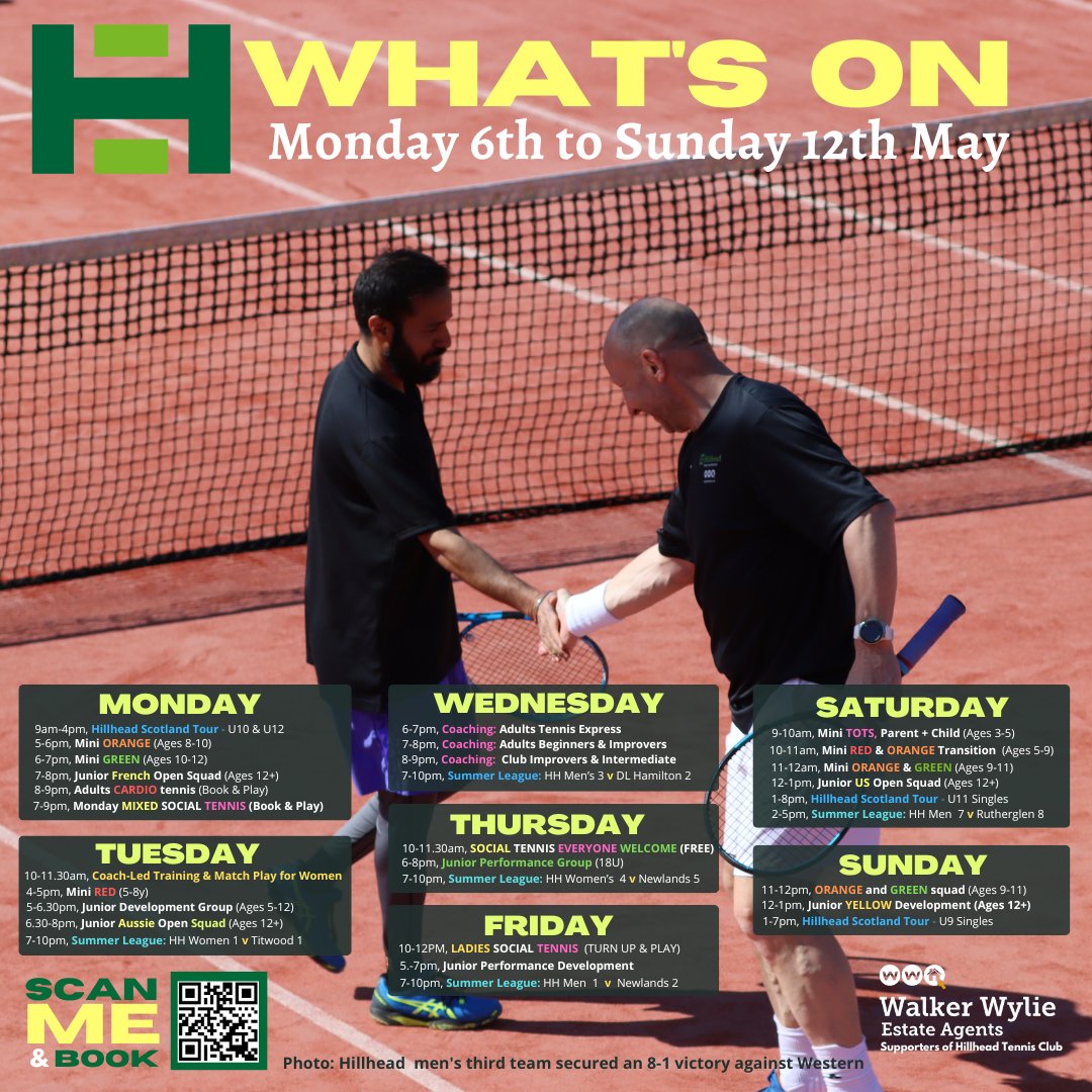 🎾 Don't miss a week packed with tennis at Hillhead! 🚀💪
