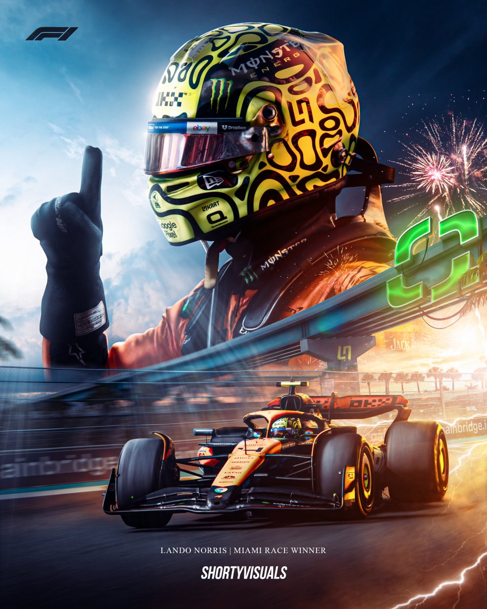 Lando Norris ⚡️🏆 #MiamiGP Winner Poster #LN4 #Lando #McLarenF1 #F1