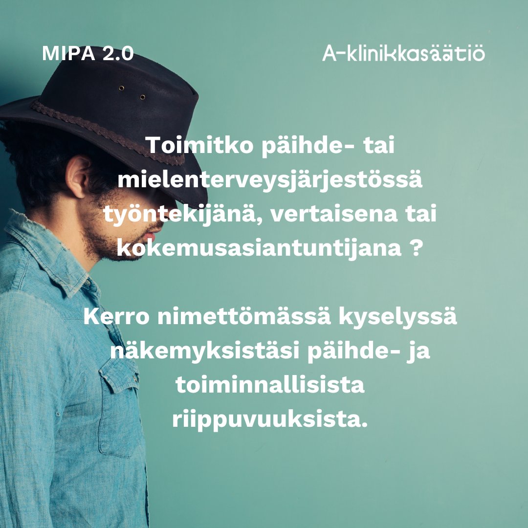 MIPAverkosto's tweet photo. Miten riippuvuudet ymmärretään? Millainen #stigma niihin liittyy? Miten palvelut toimivat? #Päihde- ja #mielenterveys'#järjestö'jen työntekijät, vertaiset ja kokemusasiantuntijat - kertokaa näkemyksiänne @mipaverkosto'n kyselyssä!  #addiktio #kysely

https://t.co/8qqJoIm2q9 https://t.co/ZeIiPqSaYx