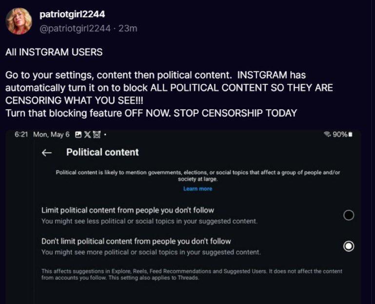 ⚡️Instagram is no friend of the right, Thank you @Patriotgirl2424 for sharing this #Truth⚡️ 💥MAGA be aware‼️💥