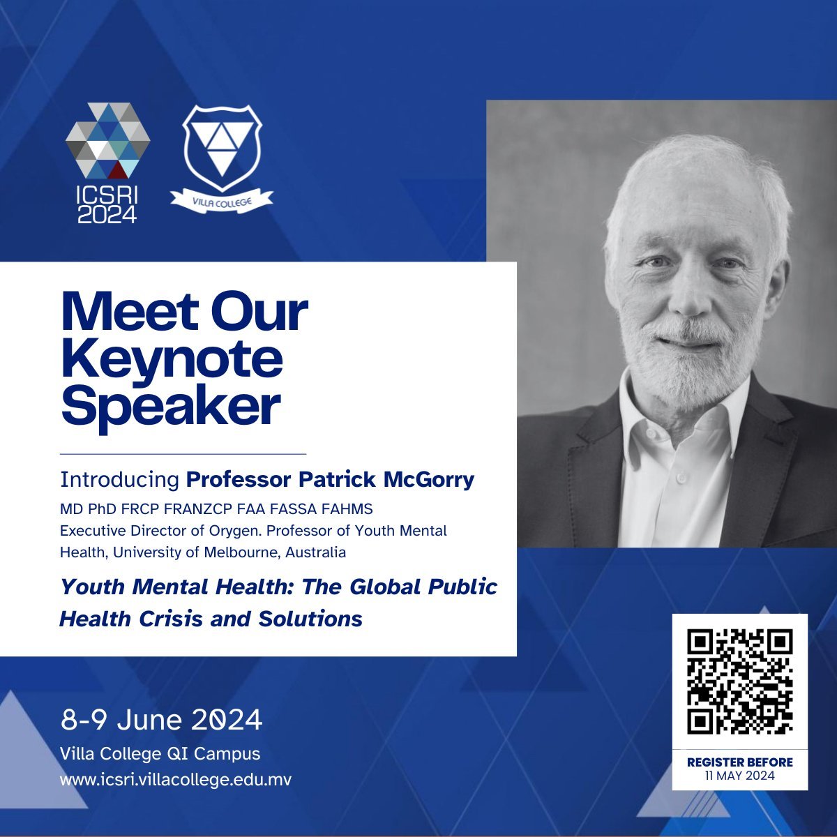 Introducing #ICSRI2024 Keynote Speaker, Professor Patrick McGorry Professor Patrick McGorry is an Irish-born Australian psychiatrist known worldwide for his development and scaling up of early intervention, youth mental health services, mental health innovation, advocacy, and…