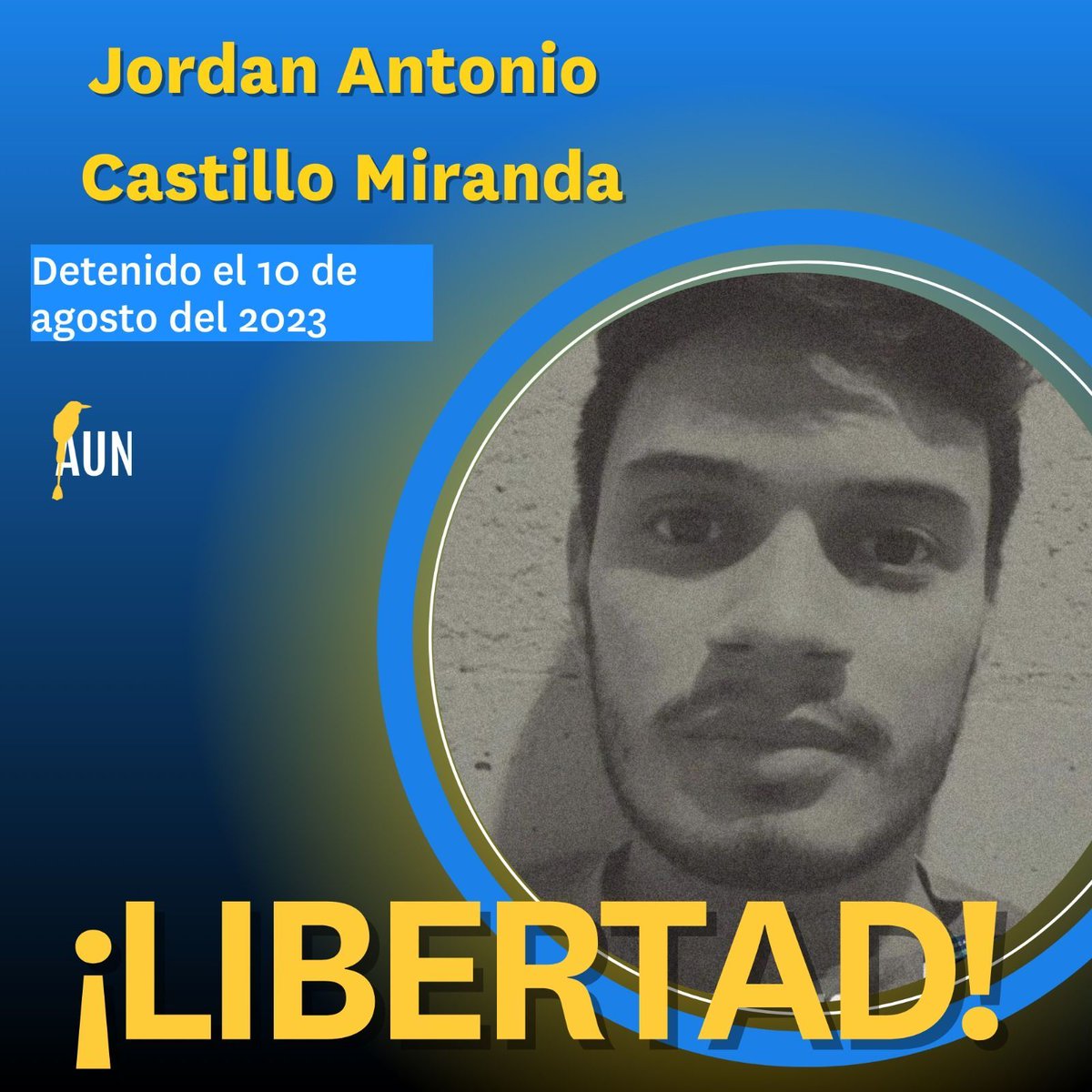 Jordan Antonio Castillo Miranda, tiene ya 270 días privado de su libertad. Su único delito, pensar diferente.
Demandemos su libertad y la de los 137 hnos que están en poder del régimen sandinista.
#SOSNicaragua
#LibertadParaLosPresosPolìticos 
#Libertad
#LibertadParaNicaragua