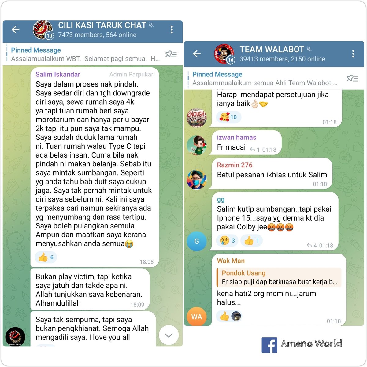 So sewa rumah RM4K & IPHONE 15. B40? Selama ini semasa buat live asyik membayangkan dirinya orang susah, tertindas & menderita sepertinya salah PMX. Well tahniah Salim Iskandar. Allah mendengar doa anda. Kini anda benar² menderita di zaman Madani seperti yang anda mahukan.