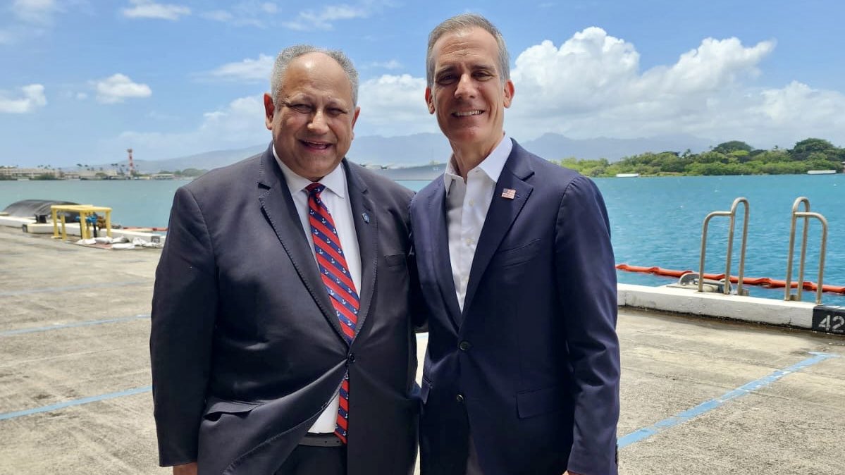Honored to have joined @SecDef Austin, @thejointstaff Chairman @GenCQBrownJr, and @SECNAV Carlos Del Toro in celebrating Adm. Aquilino’s incredible dedication to our nation. His support for #USIndiaDefense ties and commitment to a free Indo-Pacific are truly invaluable. Welcome…
