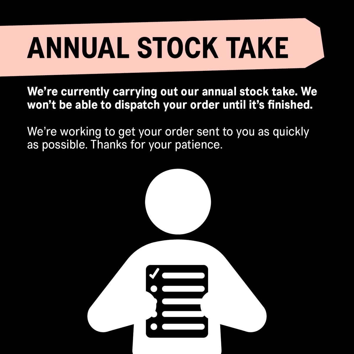 An important message from our shop team ⤵️ #Shop l #StockTake l #Charity