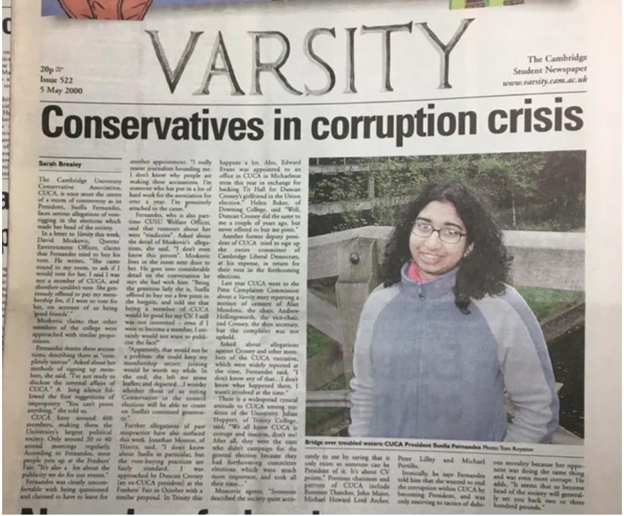 As she was accused of corruption whilst at Cambridge University - attempting to buy a student’s vote when standing for the role of CUCA chair - maybe a lobbying position for an anti woke climate change denying corporation would suit her