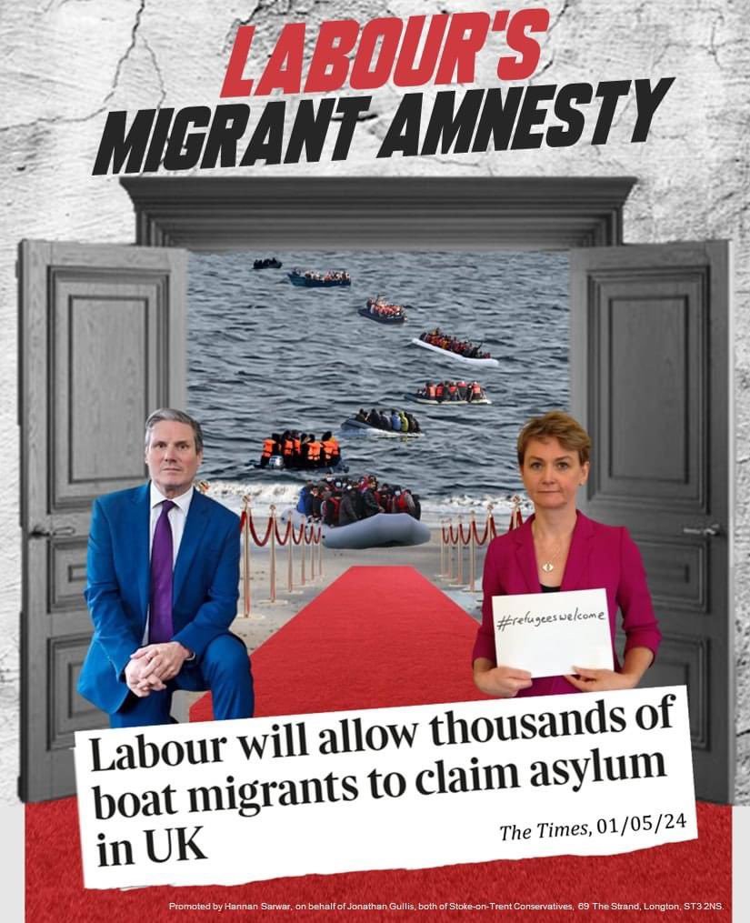 Pathetic Labour Will Allow Thousands Of Illegal Migrants To Apply For Asylum In UK.
Labour said it would consider the asylum claims of all those who have entered the UK illegally since March last year.
Spineless Liars who will not deport & let more in.. 
dailymail.co.uk/news/article-1…