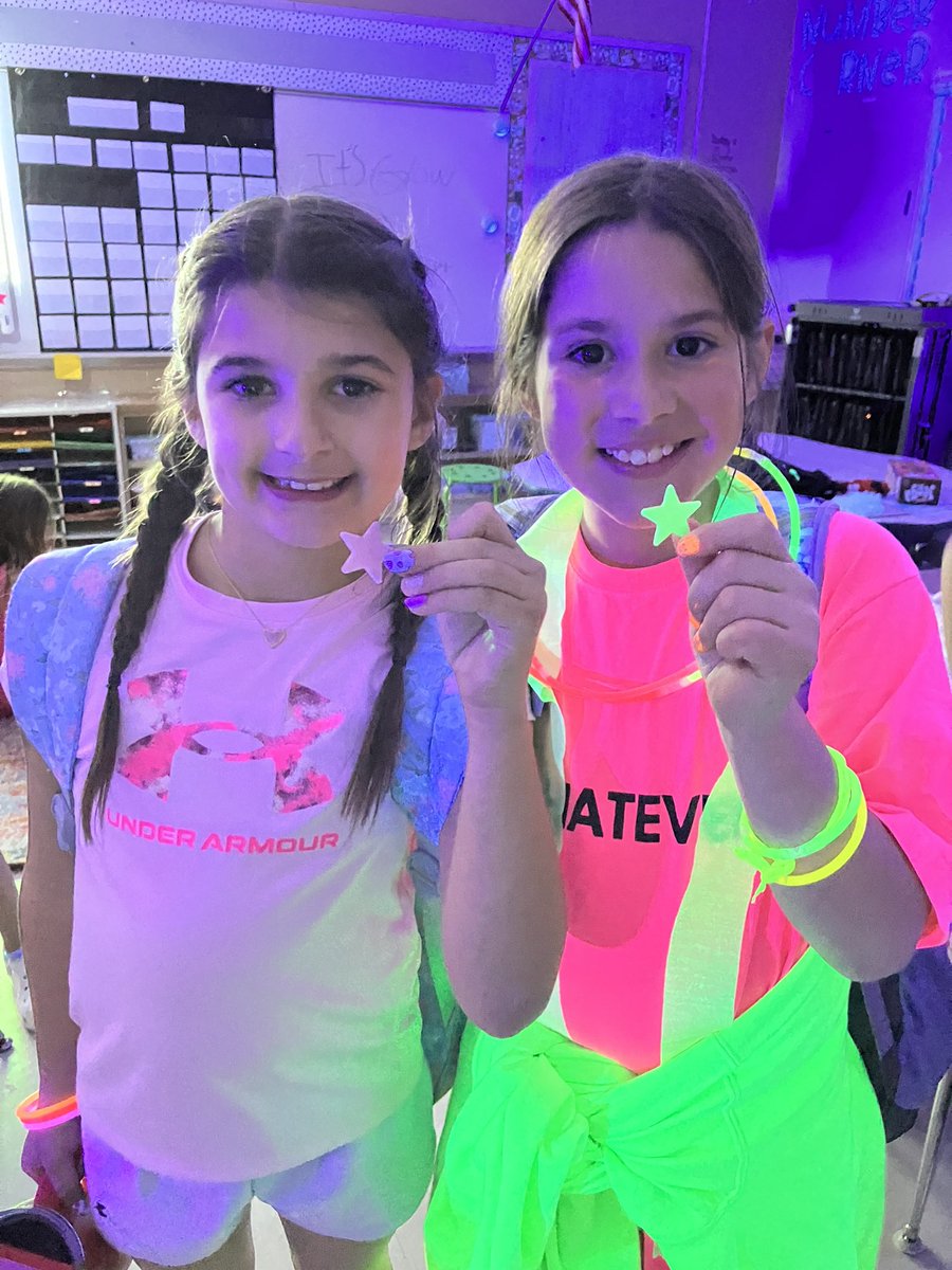 On “glow and get ready to show what you know”day, <a href="/JessicaBraynor/">Jessica Braynor</a> and I gave each third and fourth grade student a glow in the dark star to remind them how proud of them we are and how they all shine! <a href="/FlemRarSchools/">FlemRarSchools</a> <a href="/RobertHunterES/">Robert Hunter</a> #njsla