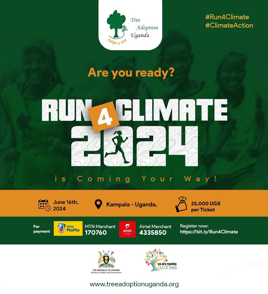 Are you ready for the 2024 Run4climate edition 
Get yourself a ticket now🏃🏃🌳