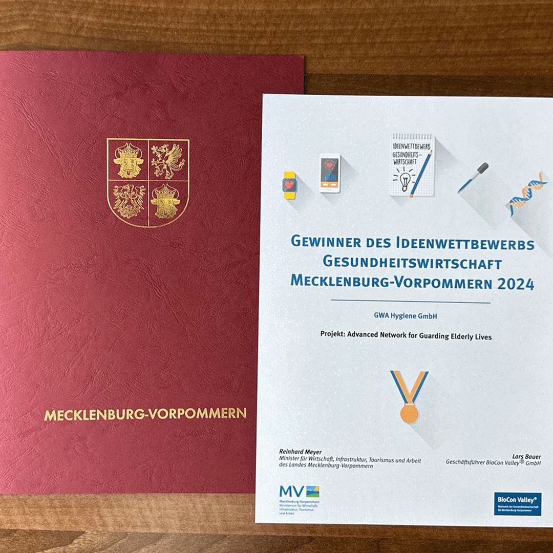 Wir sind überglücklich über die Auszeichnung beim Ideenwettbewerb #Gesundheitswirtschaft #MecklenburgVorpommern 🥳

Nun freuen wir uns auf die Umsetzung von unserem Projekt #ANGEL - Advanced Network for Guarding Elderly Lives.

#IoT #ZonenSensor #Geriatrie