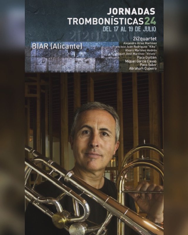 ¿PROFESORES? 🤩Paco Guillén - Trombón bajo de la Orquesta Nacional de España🤩 JORNADAS TROMBONÍSTICAS’24 - BIAR (Alicante) del 17 al 19 de julio. Más información en  2i2quartet.com/jornadas-tromb…
<a href="/StomviOfficial/">Stomvi</a>  <a href="/upsoundexp/">UpSound</a> <a href="/innovatrombone/">Innovatrombone</a> <a href="/atetrombonistas/">ATE</a>