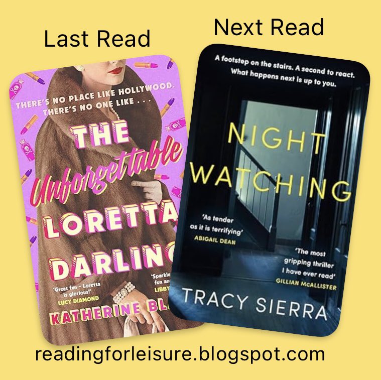 From the glamour of 1950s Hollywood in #TheUnforgettableLorettaDarling by @karenball and @VikingBooksUK I am now filled with fear following the opening chapter of #Nightwatching by @tsierraauthor