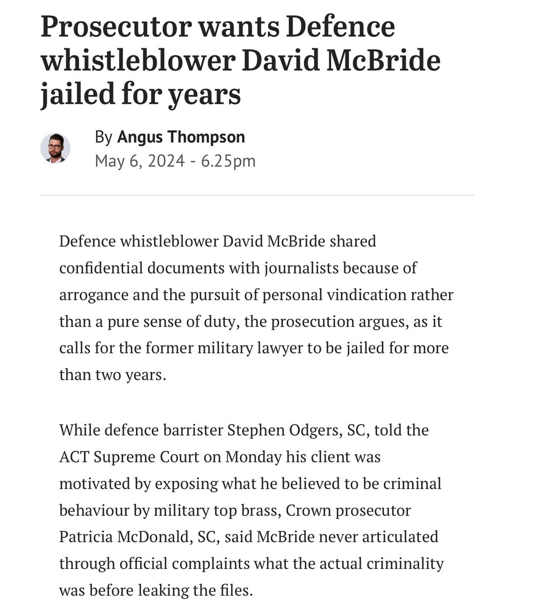 He bravely exposed (alleged) war crimes and now faces threats of imprisonment. It's a chilling echo of tactics employed throughout our history to protect systems that condone such acts and behaviour.