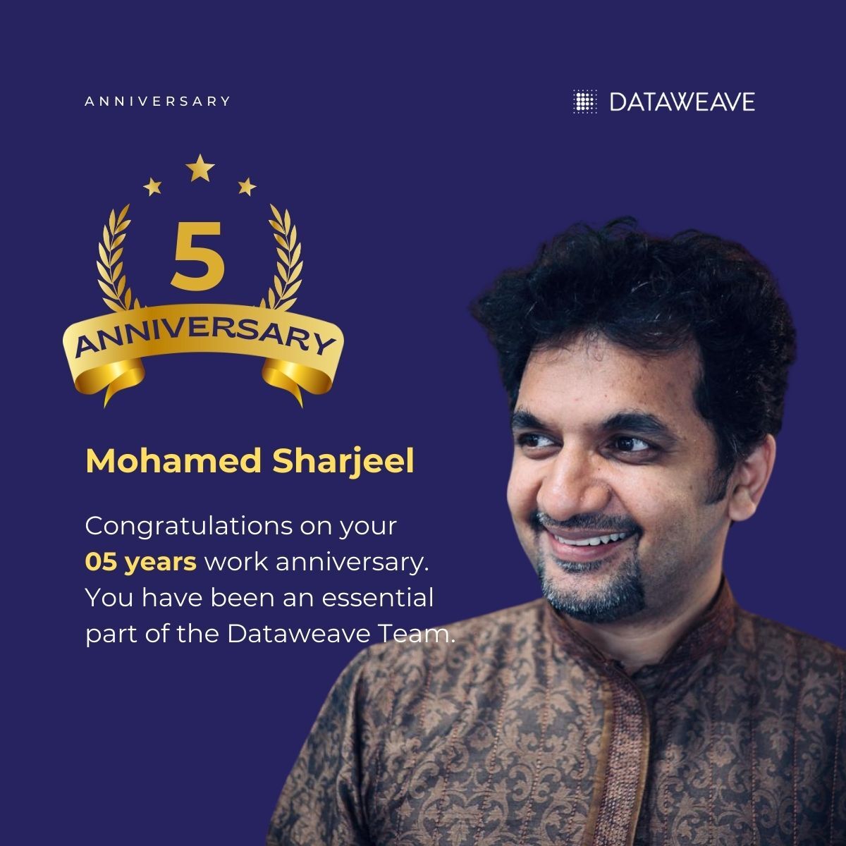 A big congratulations to Sharjeel Mohamed, Latha Santhosh, and Leelakrishna on reaching an impressive 5-year milestone with DataWeave. Thank you for being invaluable #teammembers. 

#employeeappreciation #5yearsstrong #MilestoneCelebration