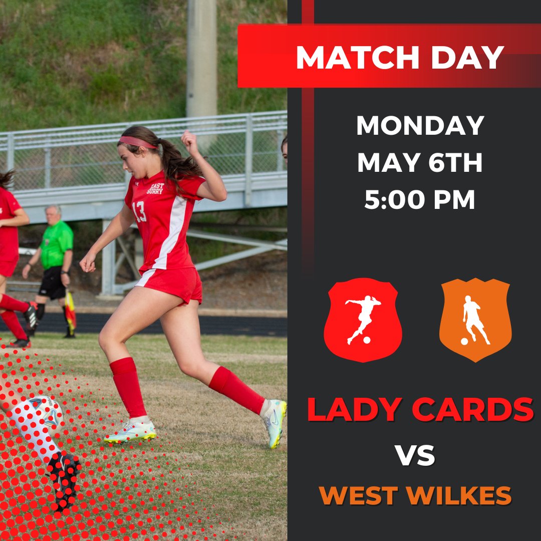 Good luck to @ES_WSoccer as they host West Wilkes in a FH2A conference match (at Pilot Mtn Middle School). Kickoff for the match is set for 5pm. Go Cards!