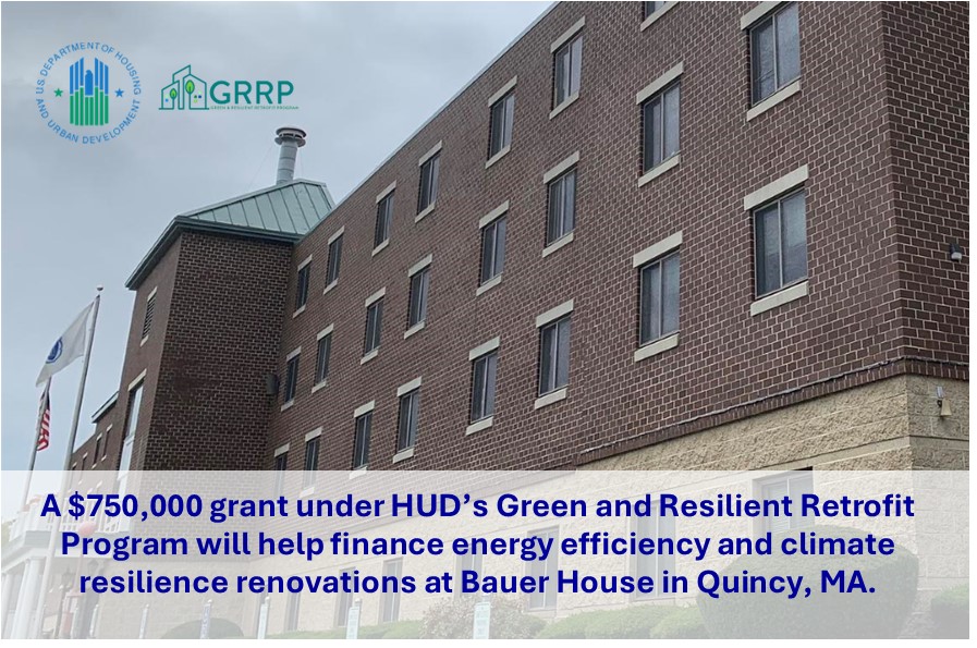 A $750,000 grant under the Green and Resilient Retrofit Program (GRRP) with Wollaston Lutheran Church for Bauer House in Quincy, MA, is the first incorporation of a GRRP award into a construction project to increase energy efficiency and climate resilience hud.gov/press/press_re…