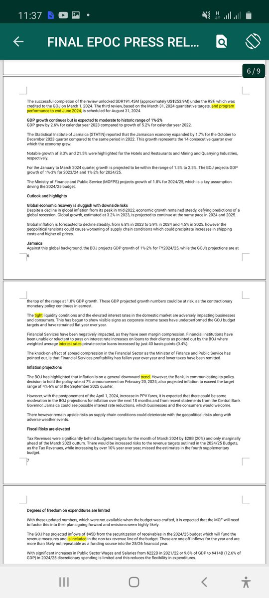 I have noted the conclusions of this EPOC statement and am grateful to the EPOC member who sent the statement to me. This statement shows a reckoning with the realities of how the budget will be funded for example the one of $45b securitization.