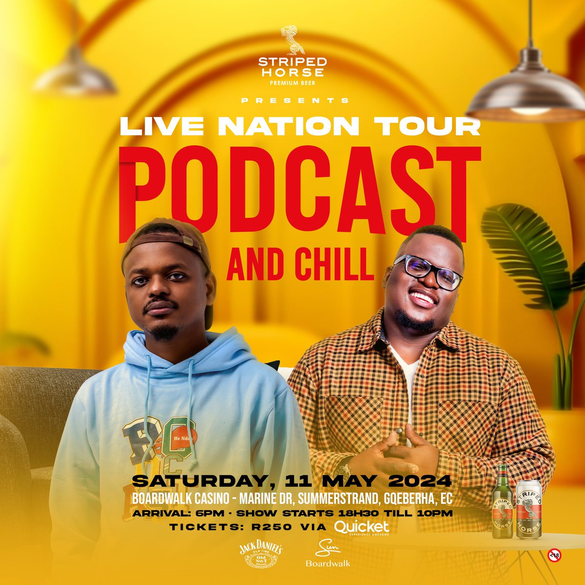 Let’s say make our way to Gqeberha ✈️

Zizokhala this weekend as the #podcastandchill crew make their way to Eastern Cape 📍

Tickets are selling fast and most of our shows have been sold out🔥 so to avoid missing out on the epic tour 🎫secure your spot at Quicket or click link…