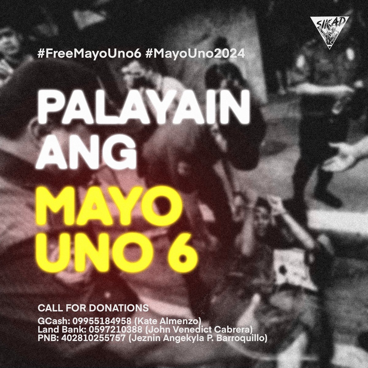 Kundenahin ang PNP sa iligal at marahas na pag-aresto sa Mayo Uno 6! 

NAKIKIISA ang SIKAD sa pagkundena sa marahas na pag-aresto ng PNP sa anim na aktibista noong #MayoUno2024. 

1/8