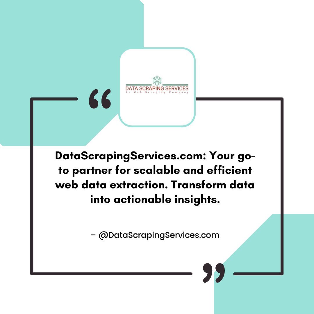 Drive innovation with #DataScrapingServices' cutting-edge scraping solutions! 🔗 Reach us at info@datascrapingservices.com for advanced data scraping techniques. #Innovation #Technology