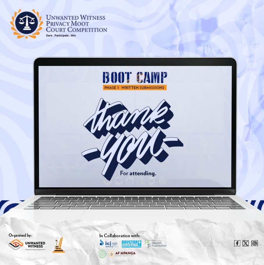 A huge thank you for attending the first phase of the #UWPrivacyMoot24 boot camp focusing on written submissions! Register now for the second phase shorturl.at/tyEJK