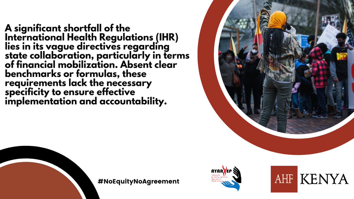 Strengthening accountability mechanisms in the WHO Pandemic Agreement is essential for building trust and cooperation among member states.

#HealthEquityNow #StopPharmaGreed
@WHOKenya @WHO @AIDSHealthcare @KELINKenya @MOH_Kenya  @unhrcpr @ahfafrica @AYARHEP_KENYA
@ahfkenya