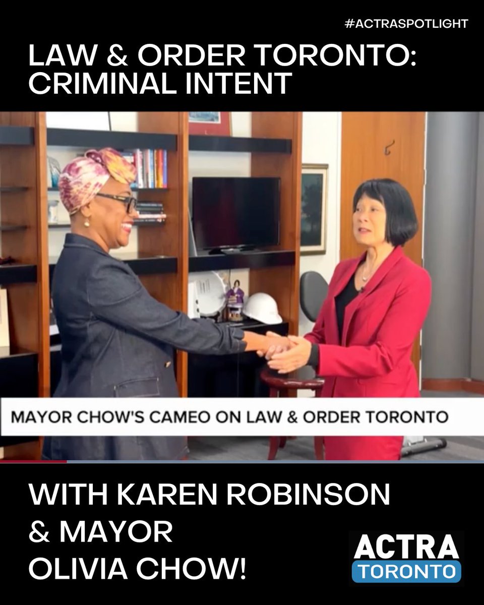 We've been enjoying the new LAW & ORDER TORONTO: CRIMINAL INTENT, and it was great to see Toronto's Mayor Olivia Chow have a cameo alongside Karen Robinson in the recent episode! Watch this segment on CityNews as Karen stopped by City Hall: toronto.citynews.ca/video/2024/05/…