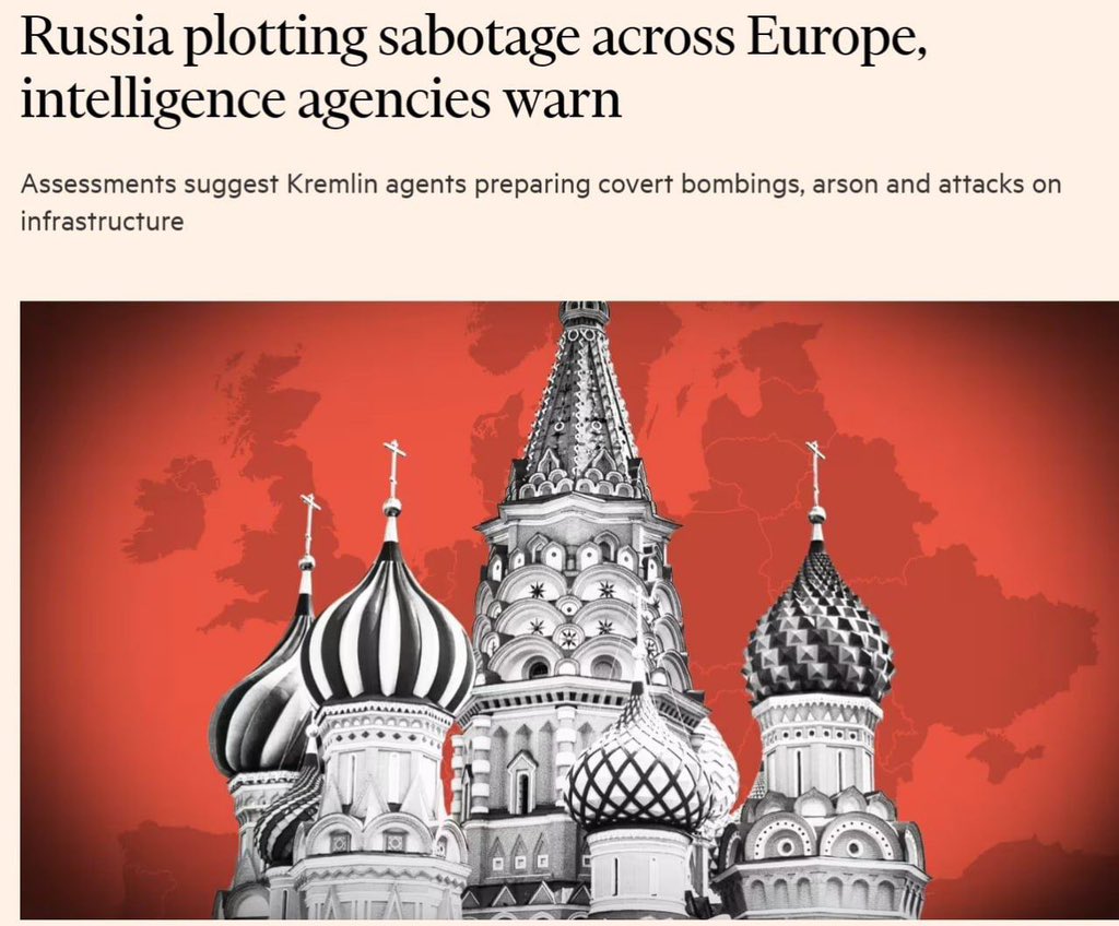 According to Financial Times Russia is preparing sabotage in Europe 🤷‍♂️
This message from the British media says that the West is ready for large-scale terrorist attacks on its own territory in order to drag NATO countries into a direct military confrontation with Russia.