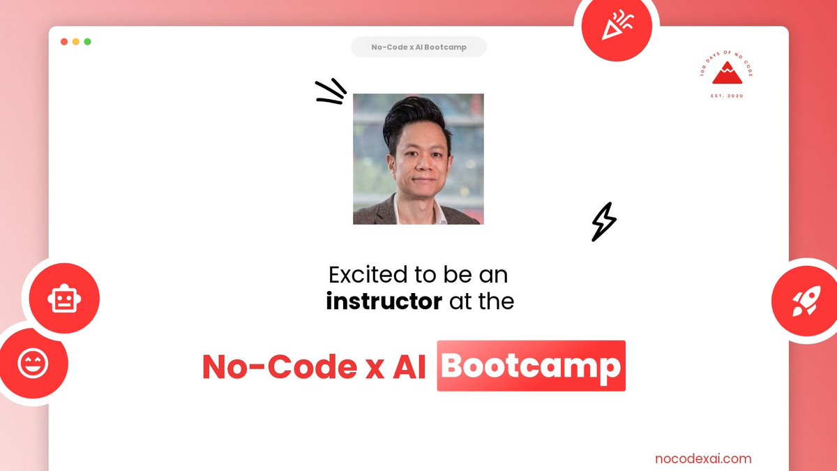 No-Code x AI Bootcamp Cohort 9 is about to start! Looking forward to amazing stuff with @HainingMax & @hdkstr & @100daysnocode & @100daysai I'm excited to be back as an instructor!