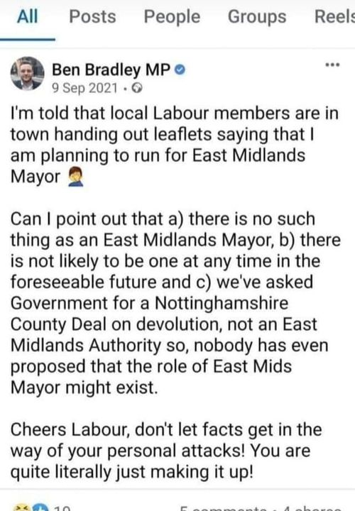 This is the story of Tory failure
Sept 2021 Bradley tweets no plans of East Midlands Mayor
May 2024 Bradley loses election for East Midlands Mayor
#ToriesOut669 #SunakOut559 #GeneralElectionNow #Sunackered #ToriesUnfitToGovern #PintSizedLoser