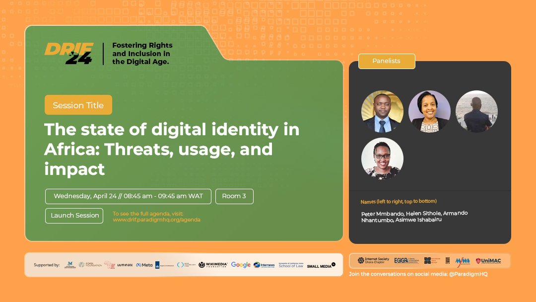 #DRIF24 Flashback!

We attended @ParadigmHQ `s  #DRIF24 in Ghana and our Legal and ICT Policy Officer @helensithole  was part of a session “the state of digital identity in Africa - threats, usage and impact”