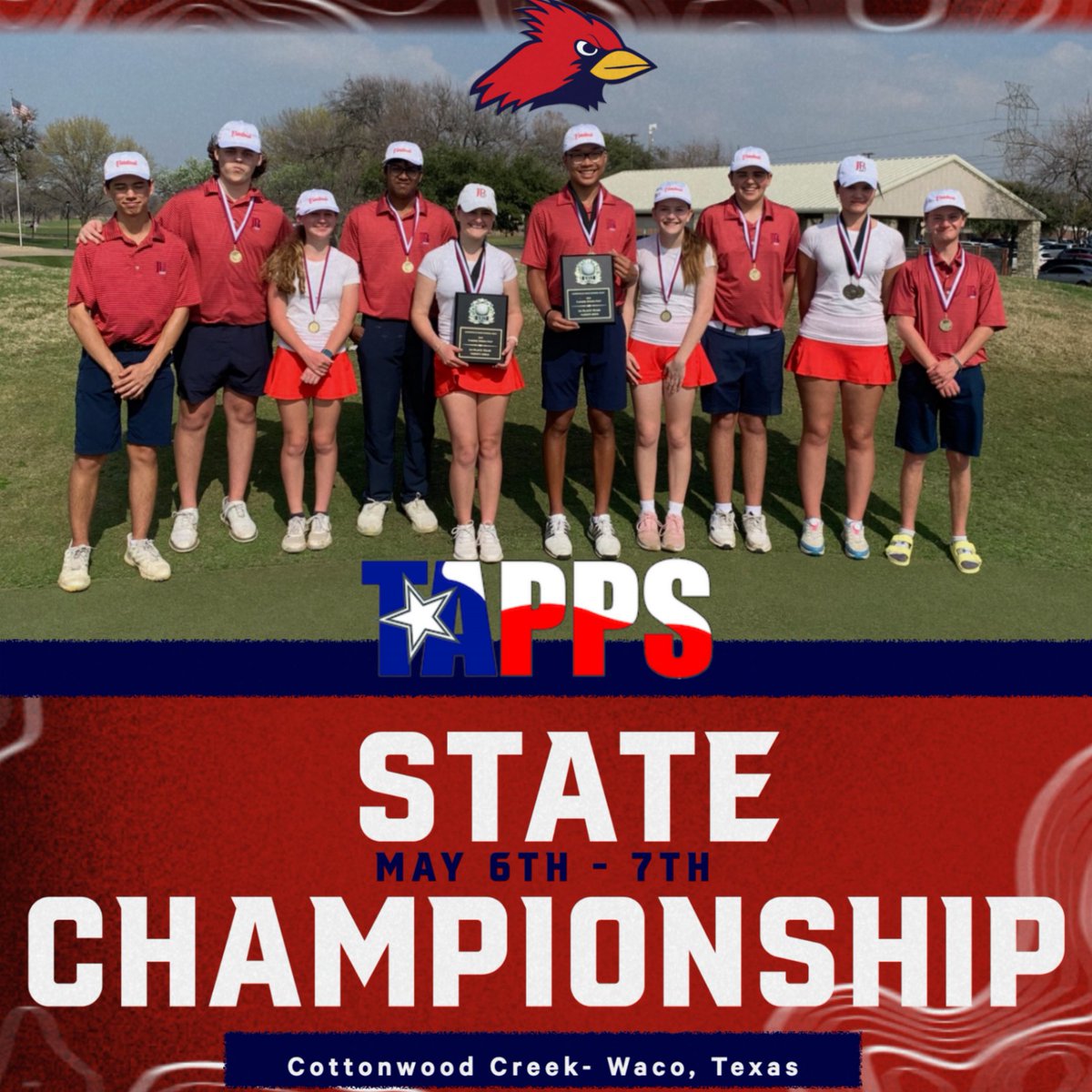 Good luck to our Cardinals who will be heading to the @TAPPSbiz State Championships in Waco! We believe in you Cards!