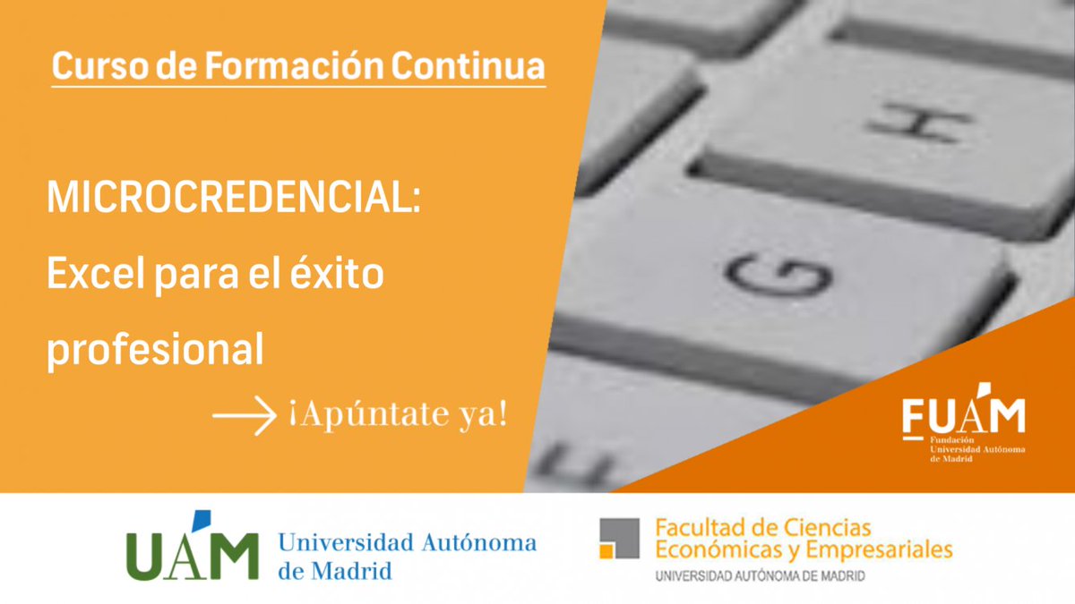 📢Si te gustaría aprender a analizar e interpretar datos de forma rápida y eficaz y dominar el Excel como un profesional, este curso te podría interesar ⬇️ 👉Dirigido por nuestra compañera @MariaGilIzq 📍Inscripciones finalizan el 17 de junio 🔗fuam.es/curso-corto/mi…