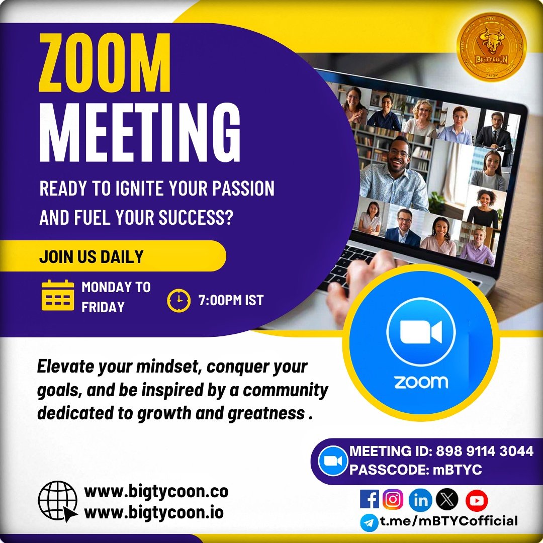 '🚀 Join our daily Zoom at 7pm IST and unlock the power of multiplying your investments! 💰 Don't miss out on expert insights and strategies to accelerate your financial growth. #InvestmentOpportunity #ZoomMeeting #bbtvi  #MiamiGP #Helldivers2 #crypto #bitcoin