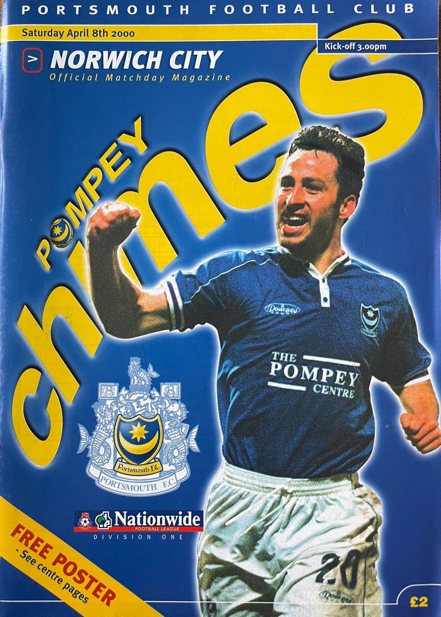 Division One. 8 April 2000.
@Pompey 2 v 1 @NorwichCityFC 
Attn. 14,003

#Pompey #NCFC