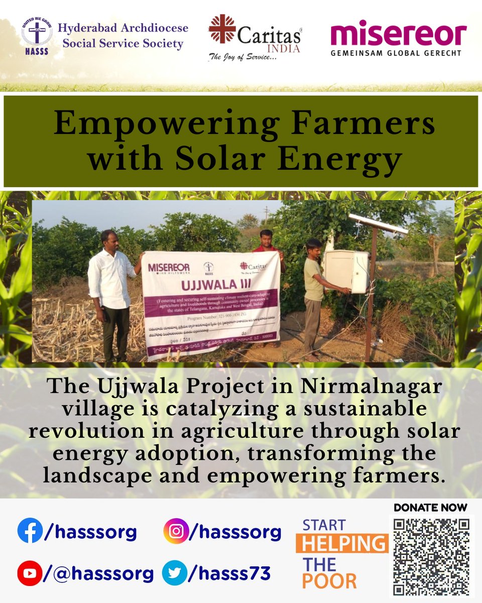 Empowering farmers with solar energy #kolping #selfhelpgroups #kolpingindia #caritasindia #NGOJobs #ngo #agriculture  #agricultureworldwide #farmers #farming #caritas #caritasgerman #Misereor #AgricultureOfficers #CMOTelangana #deepthiravula #archanasuresh