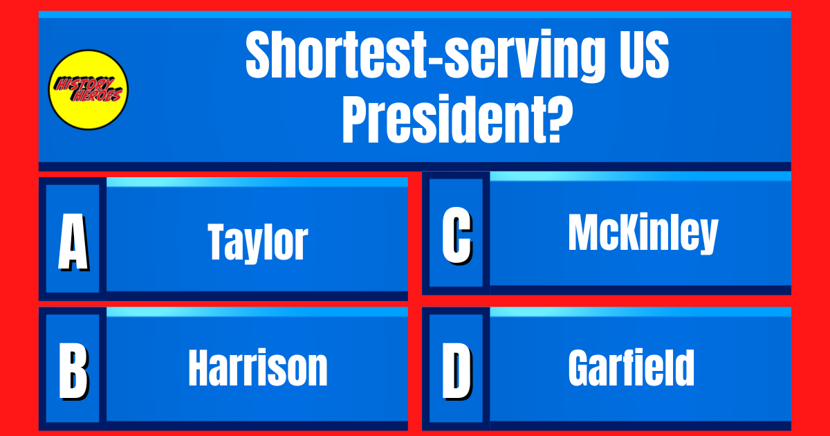 Question: Shortest-serving US President? 👇See answer tomorrow at 2:30PM ET  👉👉👉 #Trivia #Quiz #TriviaTime #triviaquestions #QuizNight #triviachallenge #historytrivia