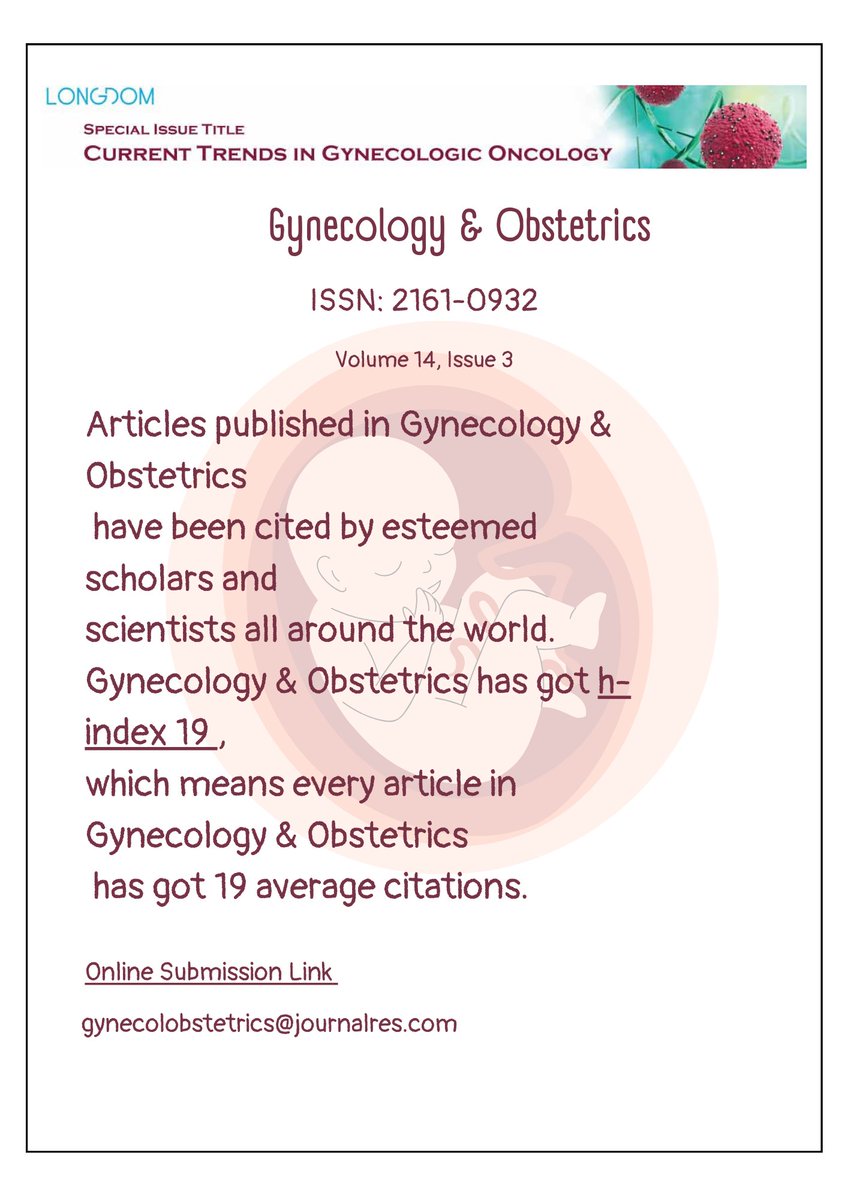 📢 Don't miss out on the chance to contribute to our journal in Gynecology & Obstetrics! 🩺✨ We offer open-access, rapid peer-review, and each publication comes with a DOI. Join us in advancing women's health! #Gynecology #Obstetrics #ResearchOpportunity