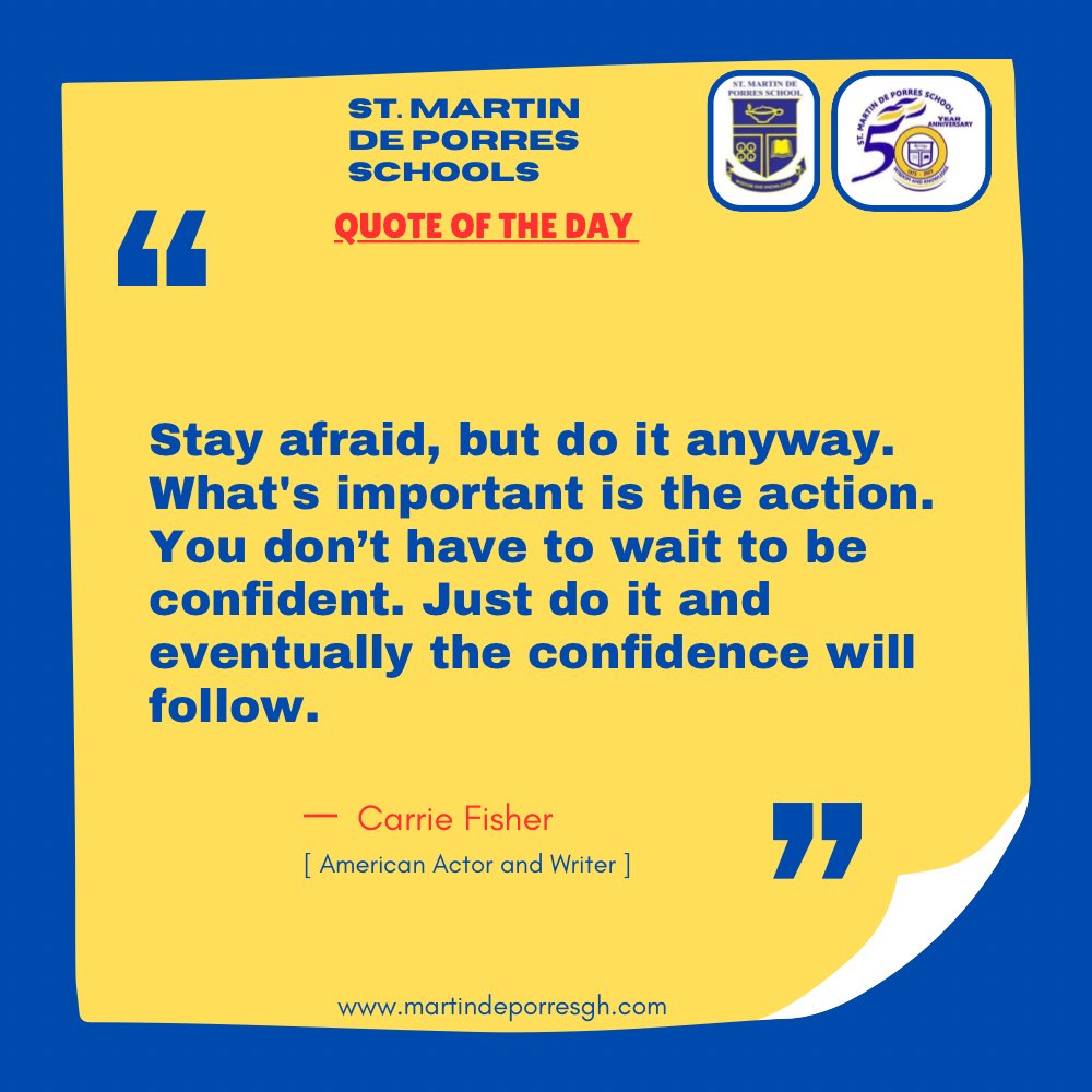 𝘋𝘢𝘪𝘭𝘺 𝘥𝘰𝘴𝘦 𝘰𝘧 𝘷𝘪𝘮! 💪🏽

This is a reminder that, you can handle whatever this week throws at you. 🙌🏽

𝐉𝐮𝐬𝐭 𝐝𝐨 𝐢𝐭! 🤗💛💙

#StMartindePorresSchool #SMDPS #BackToSchool #MondayMotivation #Quoteoftheday