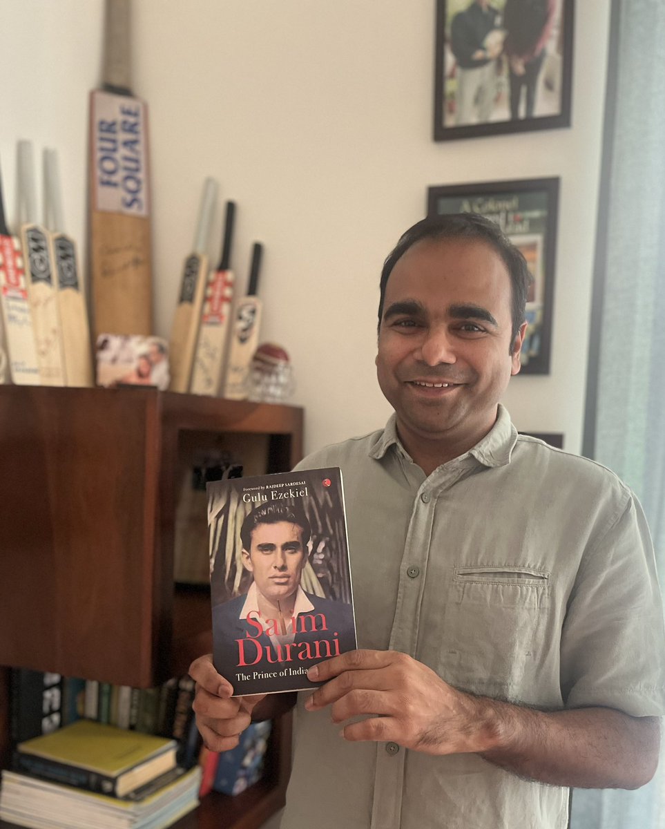 Thanks to @gulu1959 Sir for sending over his latest book on Salim Durani.He was indeed the Prince Charming of Indian cricket.And who better to write it than @gulu1959 -an authority on Indian cricket history.Thankful to him for including 3 pics taken by me @Rupa_Books