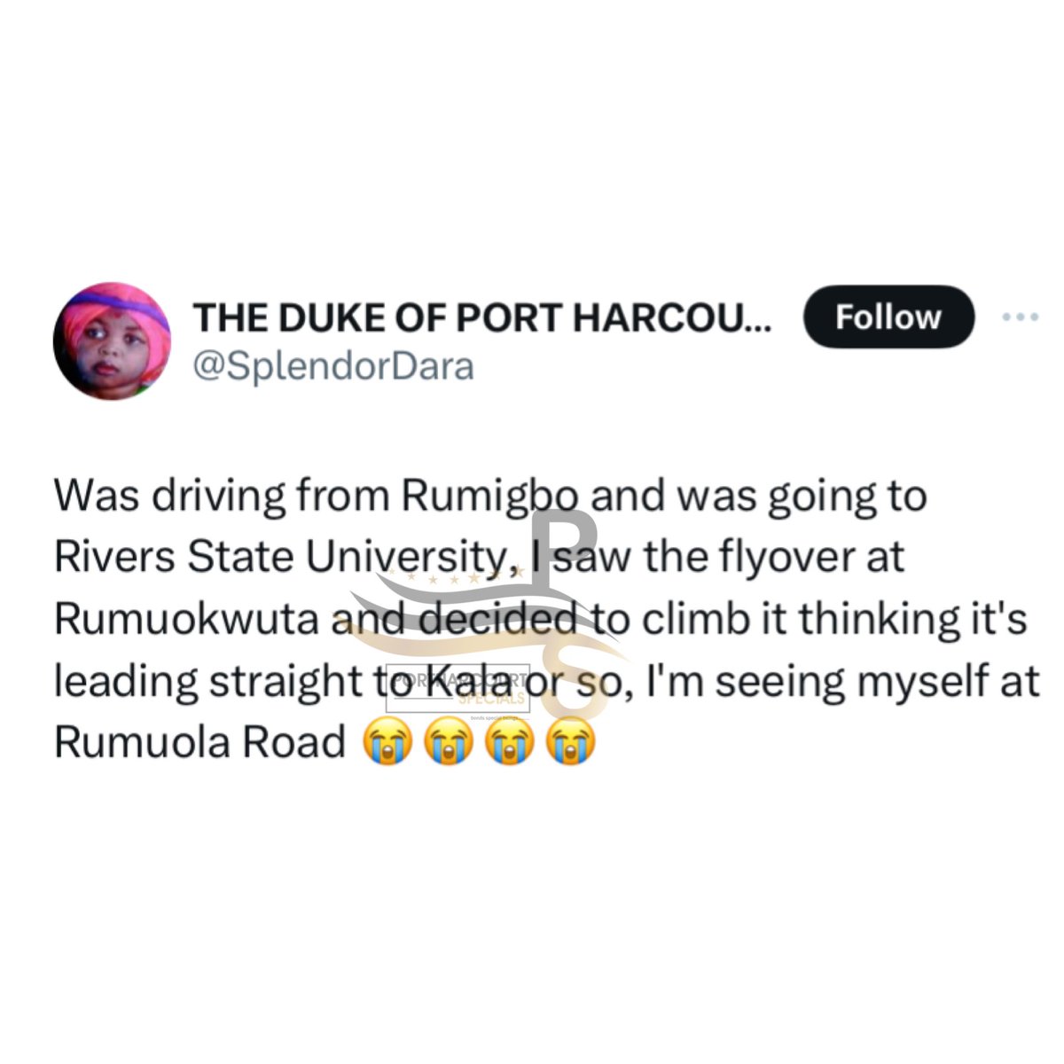 Welcome to Port Harcourt 😂