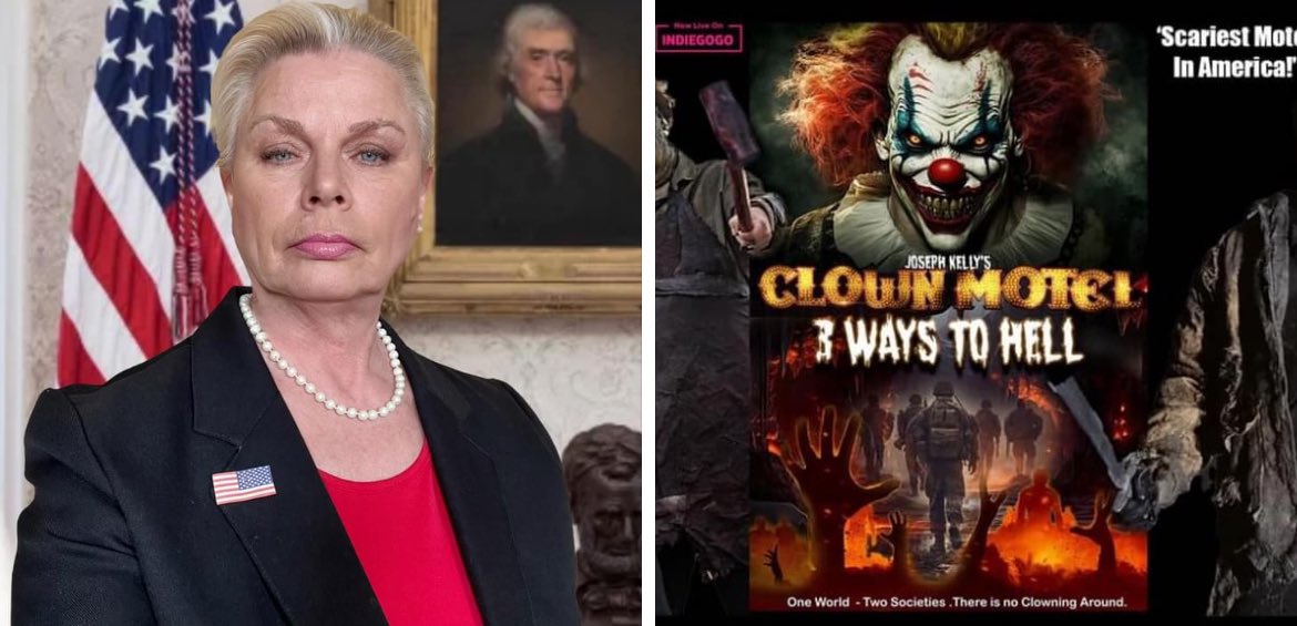I play the role of Secretary of State in the movie franchise Clown Motel 3Ways to Hell. Be a part of this exciting, scary, clown horror movie! Join us as we embark on the journey!  #ko #kadrolshaonacarole @ClownMotel 
indiegogo.com/projects/clown…