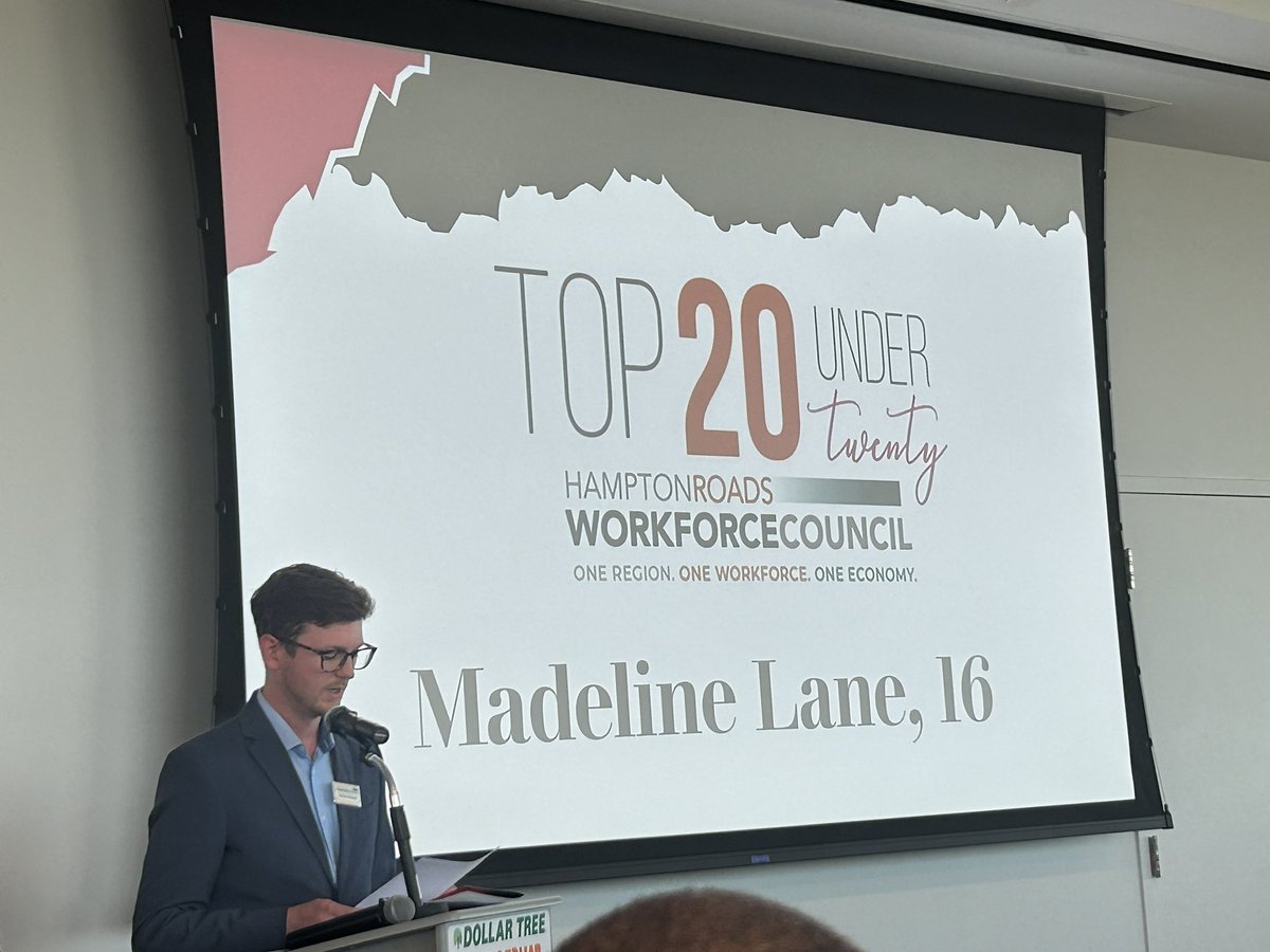 Last week, we celebrated two EBA students who were recognized as Top 20 Under 20 by the Hampton Roads Workforce Council. Congratulations to Erin Sutton and Madeline Lane for all they do in our school and community to receive this honor! #ebaproud