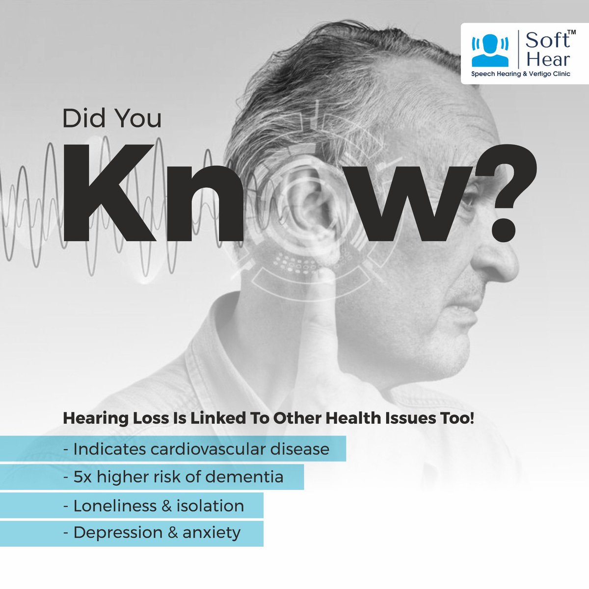 Adressing hearing health issues reduces the risk of several other health issues! So act quick, and book your FREE hearing test with us! Visit Soft Hear for an enhanced hearing experience.
.
.
.
.
#softhear #audiology #hearingaid #HearingCare #hearingloss #hearingsolutions