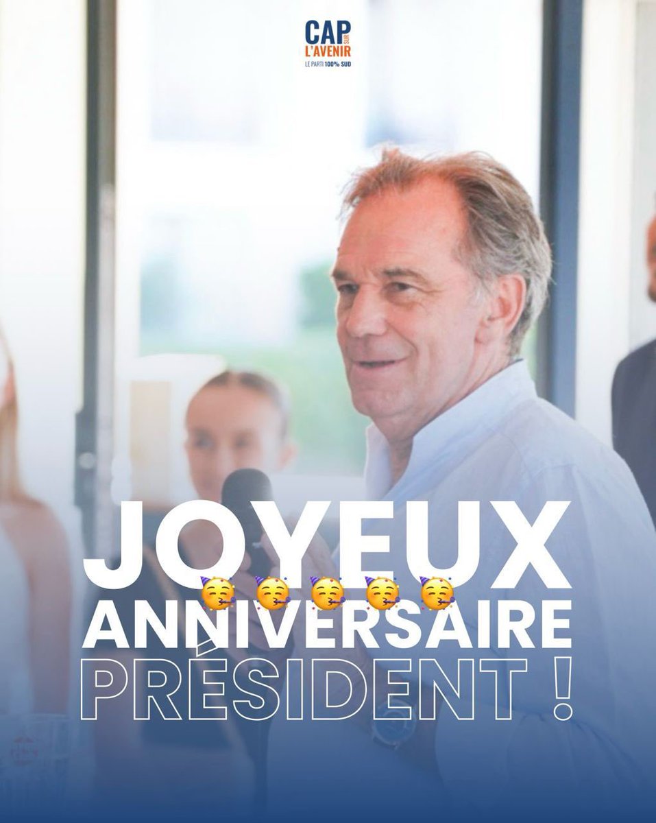 🎉 JOYEUX ANNIVERSAIRE PRÉSIDENT ! En ce 6 mai, nous souhaitons un très joyeux anniversaire à notre Président de Région mais aussi Président de Cap sur l’Avenir ! 🥳🥳